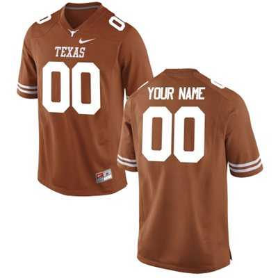 Men%27s Texas Longhorns Customized Replica Football 2015 Orange Jersey->customized ncaa jersey->Custom Jersey